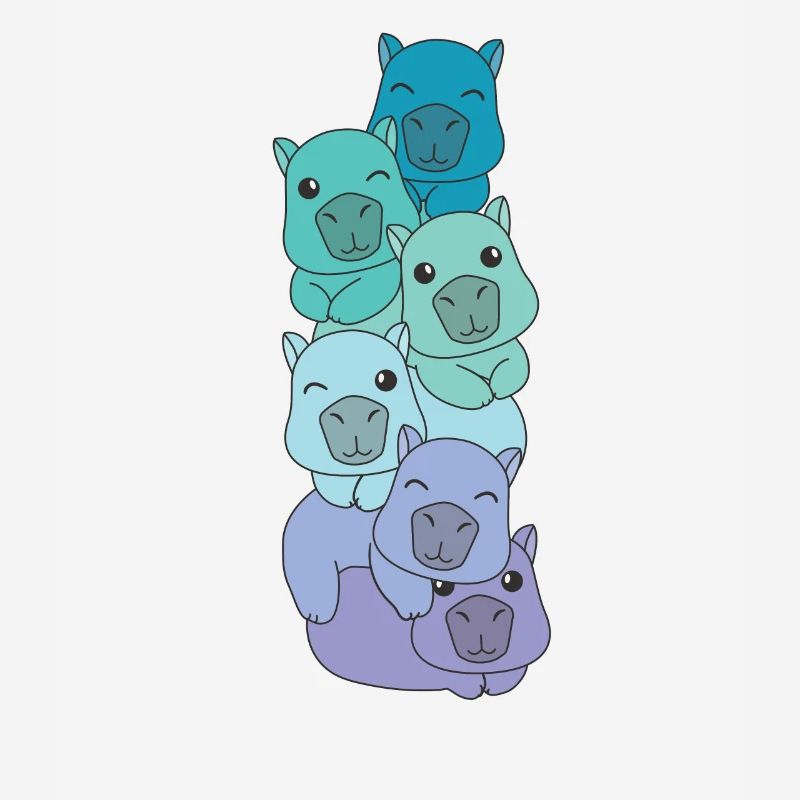 Neptunic Flag Pride LGBTQ Cute Capybara Stack