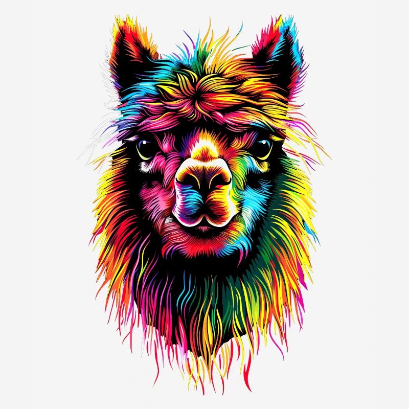 Alpaca Pop Art Bright Colors Llama Rainbow Alpaca