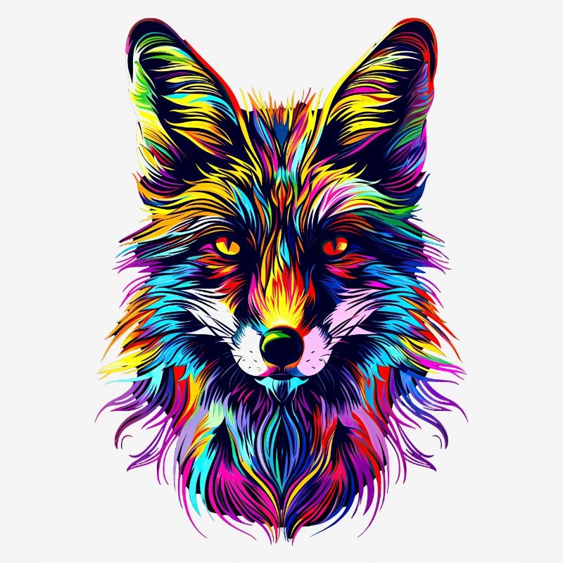 Fox Pop Art Colorful Fox Lover Red Fox Foxes