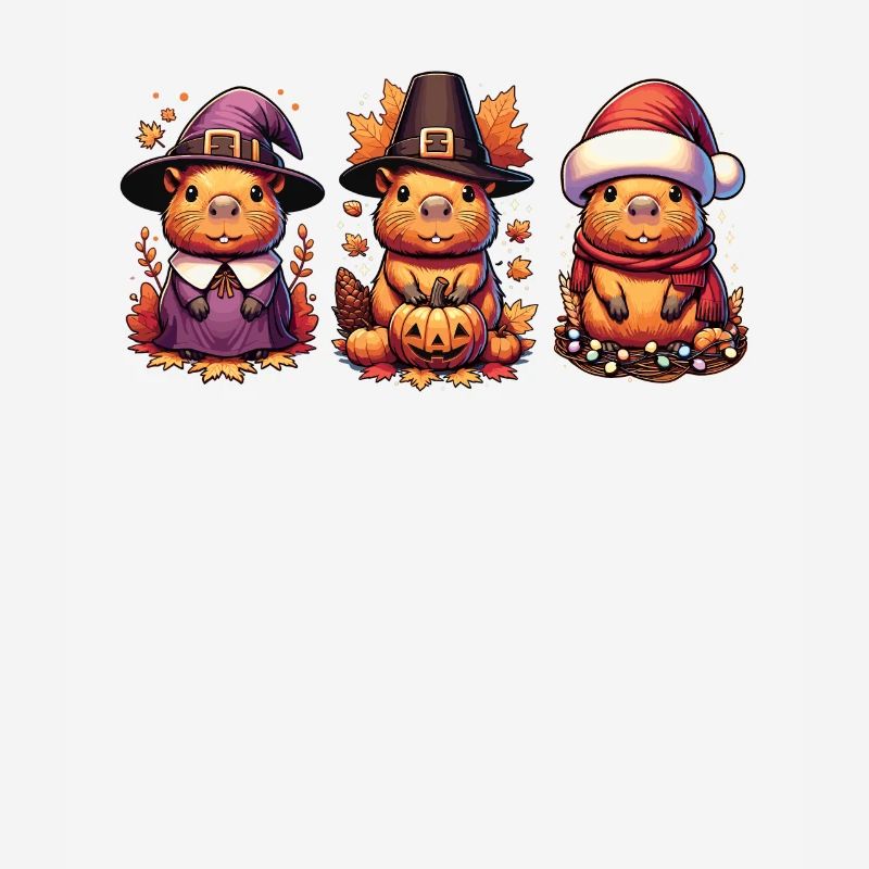 Joyeux Hallothanksmas Capybara Capybara de Noël