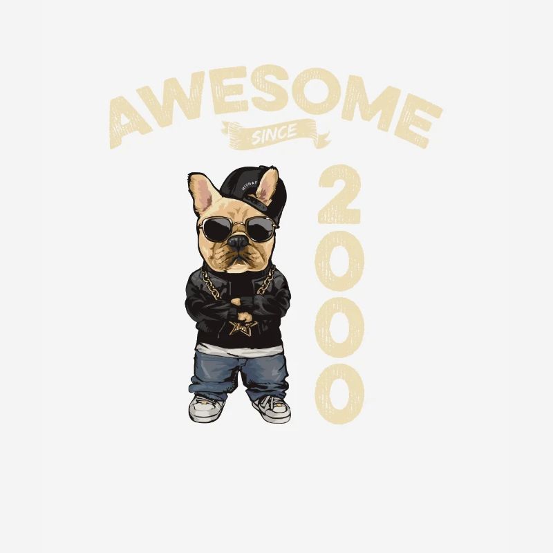 2000 Birthday Awesome since Cool Dog