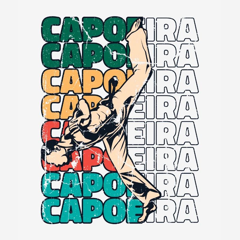 Retro Capoeira Text Ginga Capoeirista Dance