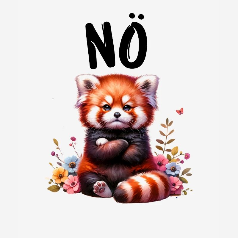 Red Panda Funny Saying Nope Fire Fox