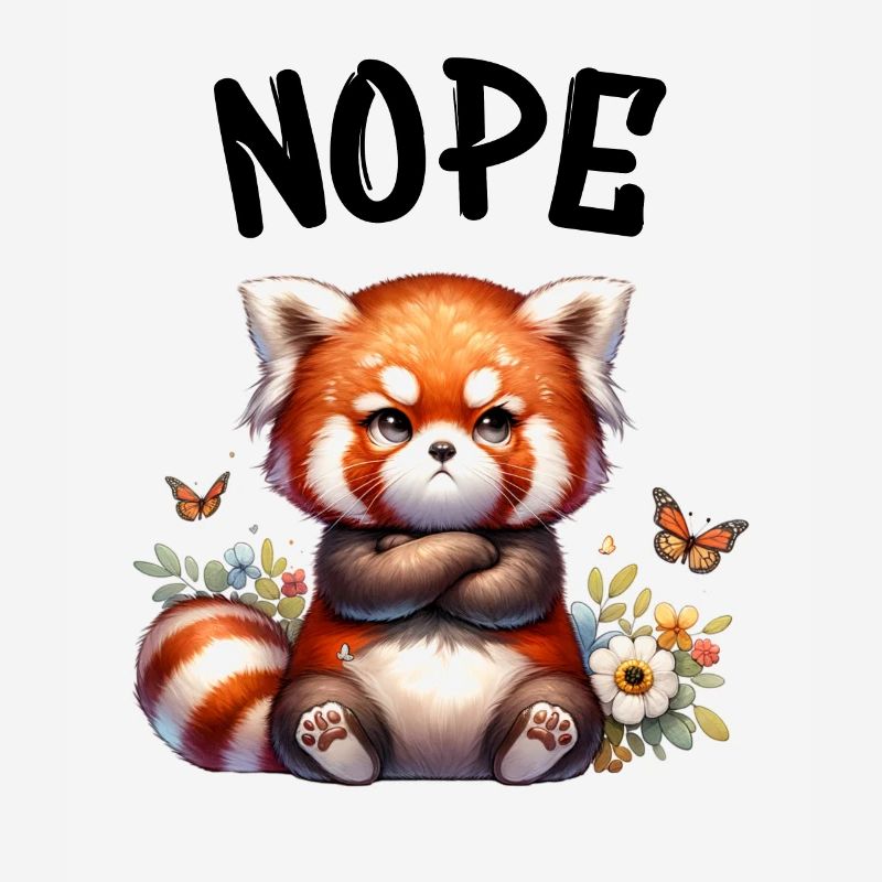 Red Panda Funny Saying Nope Fire Fox