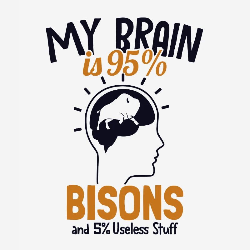 Mon cerveau est composé à 95 % de bisons Bisons de bison d’Amérique de Buffalo