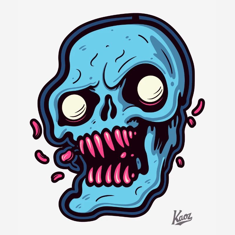 abstract blue skull