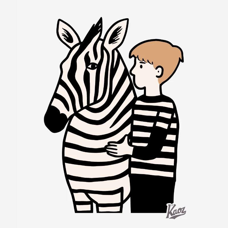 Junge mit Zebra