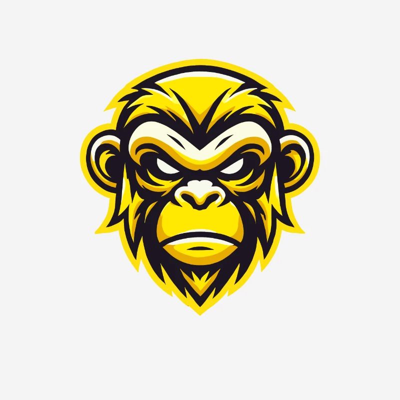 Conception de visage de singe féroce jaune