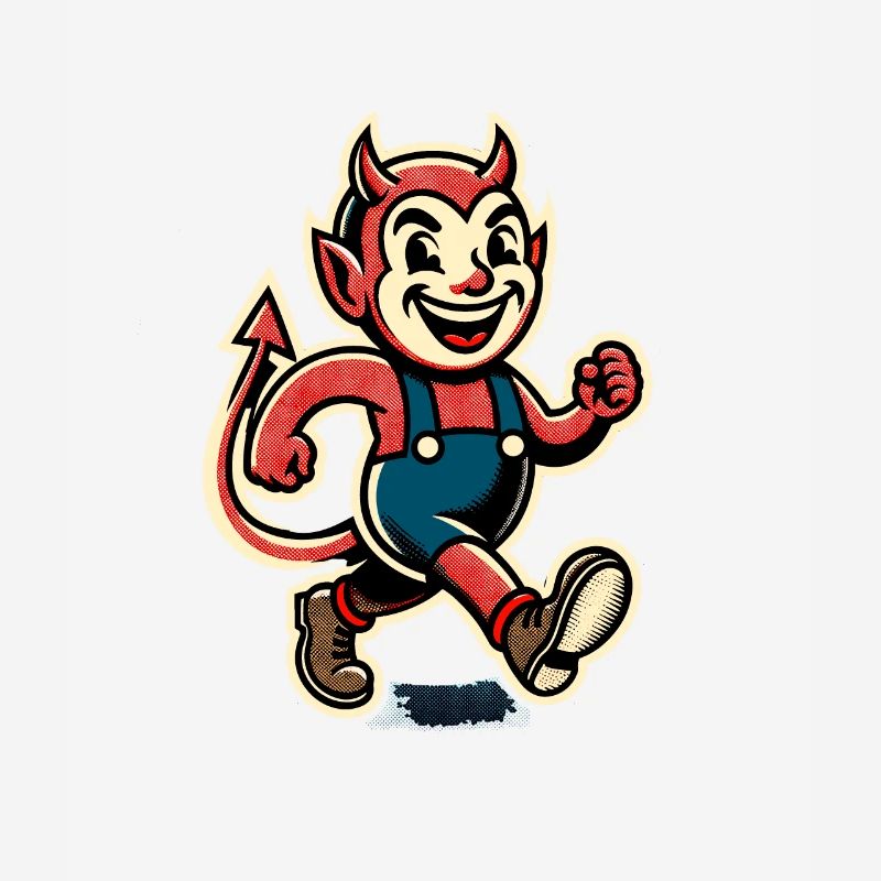 Retro Vintage Style Halloween Carnival Devil