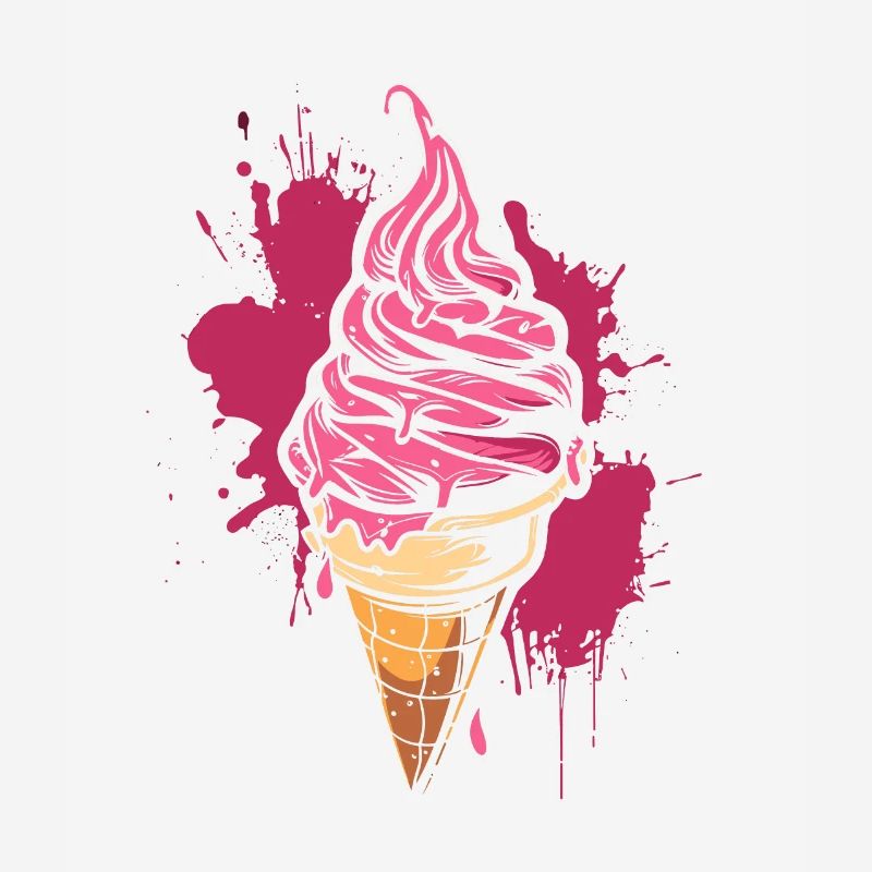 Crème glacée molle éclaboussures de couleur