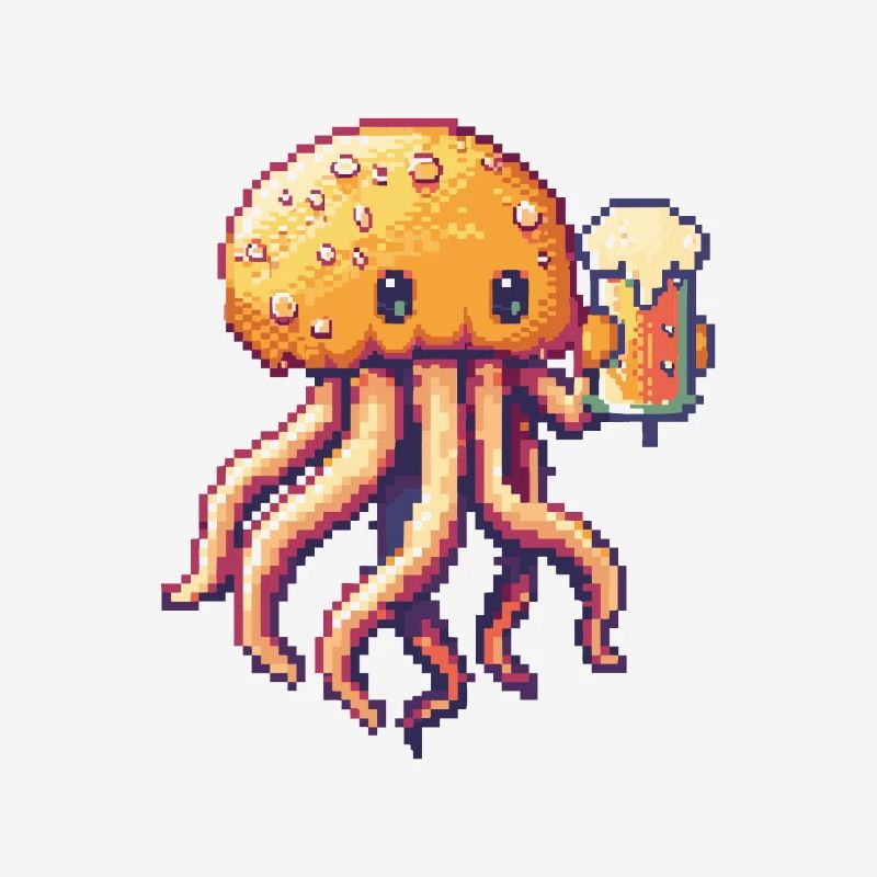 méduse bière pixel