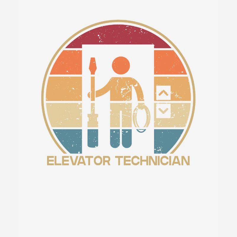 Retro Technician Repair Inspector Elevator