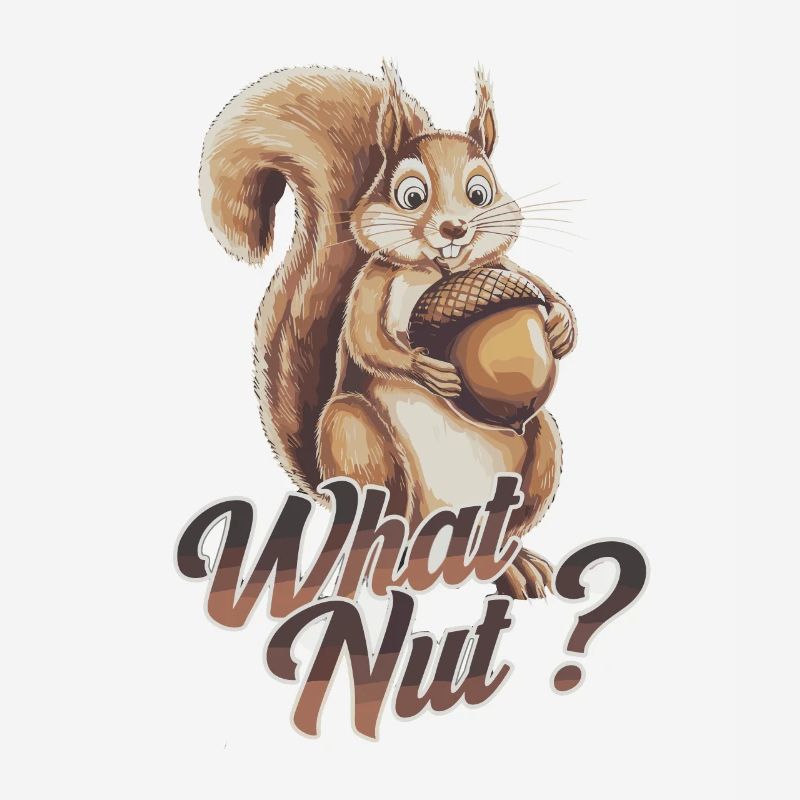Nettes Eichhörnchen hält Eichel What Nut