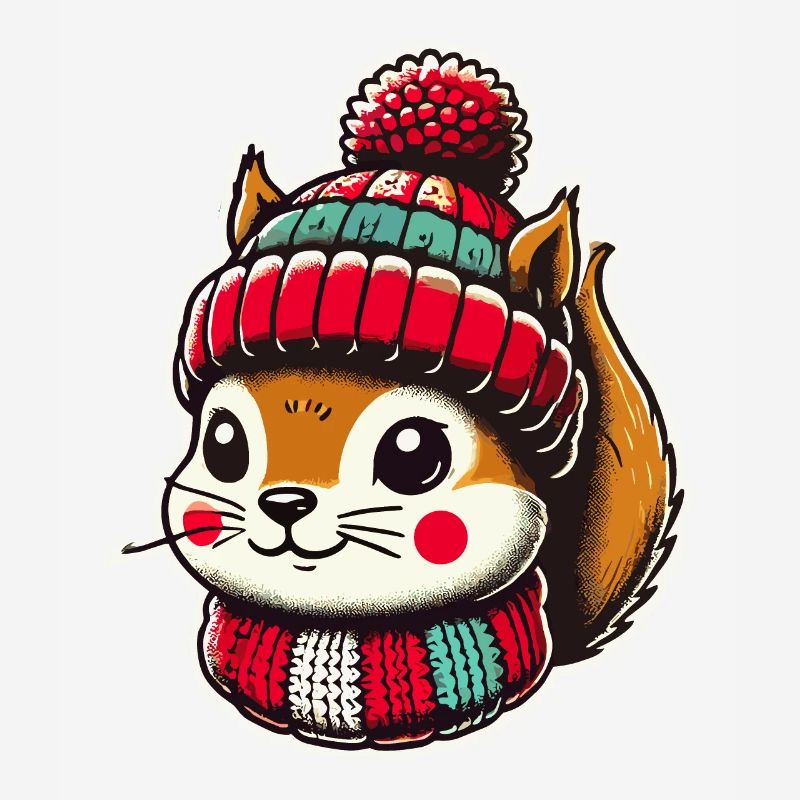 Christmas squirrel with cap