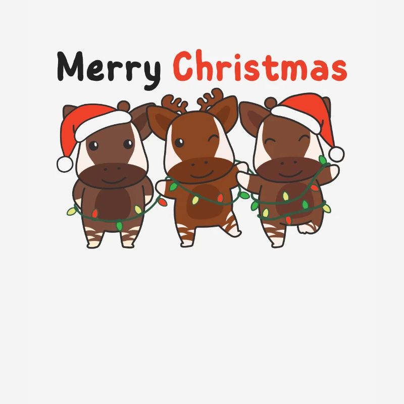 Okapi Christmas Winter Animals Okapi