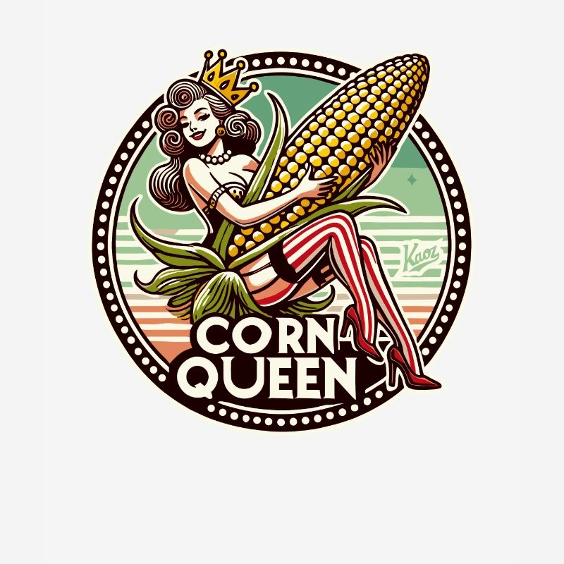 The corn queen with a large corn cob