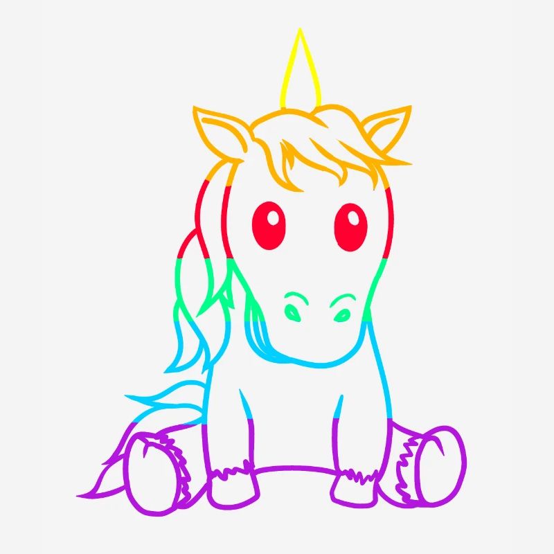 Retro Vintage Einhorn Einhörner 80er Regenbogen