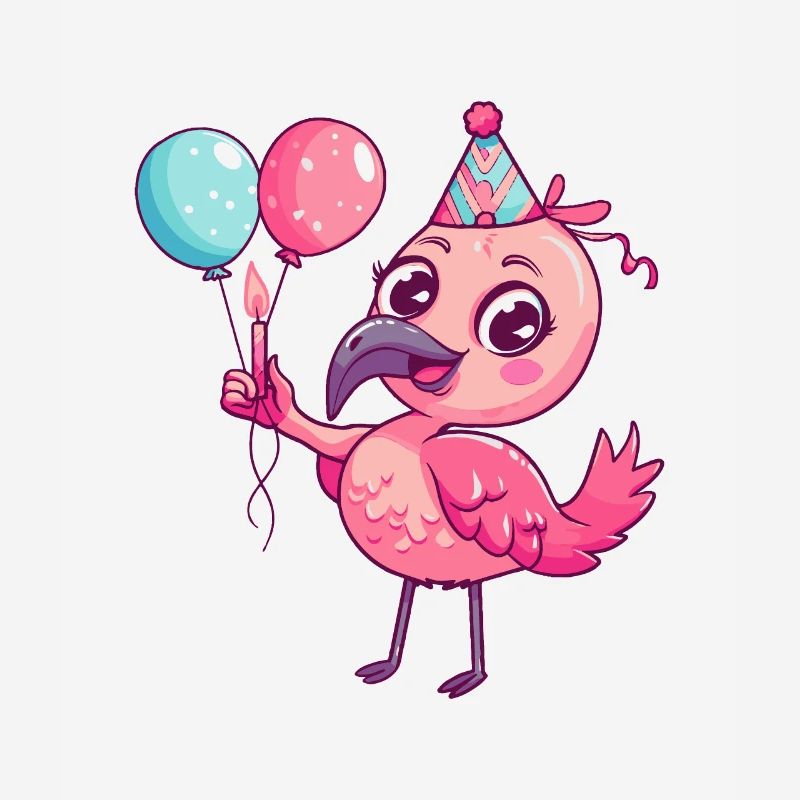 Flamingo Birthday Comic Cute