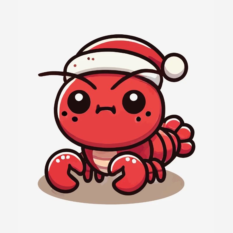 Niedlicher Weihnachtskrebs Mit Mütze