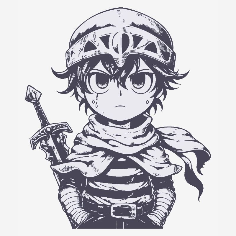 Petit chevalier de la forêt avec épée