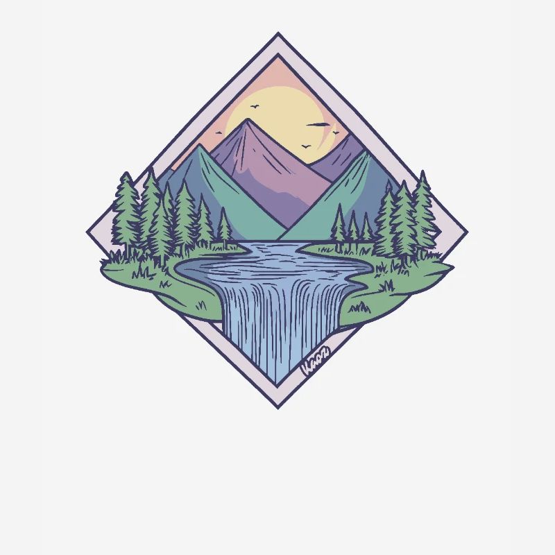 trees, forest, valley, river, sky and nature