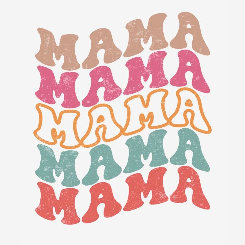 Retro Groovy Mama Text Pattern