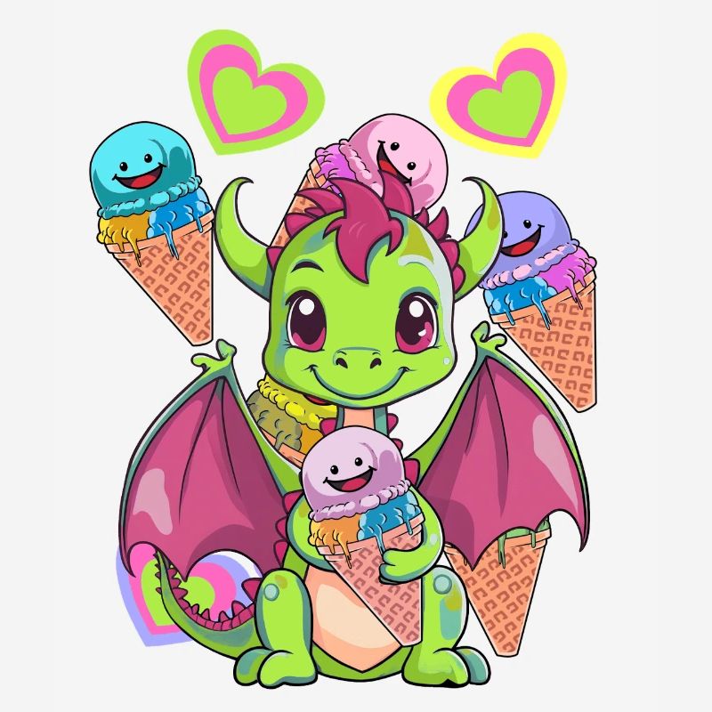 Eis Eiskreme Eiscrem Kinder Kind Drache Drachen