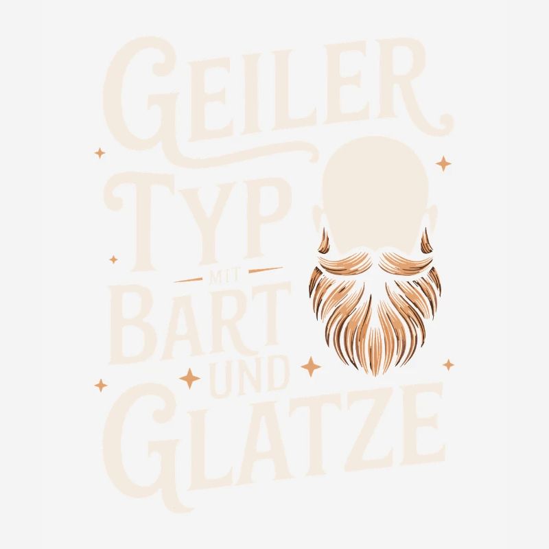 Geiler Typ Mit Bart & Glatze Glatzkopf Bartträger