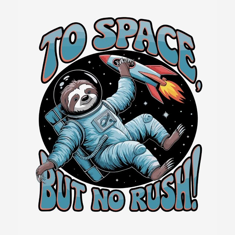Cozy space trip with sloth astronaut