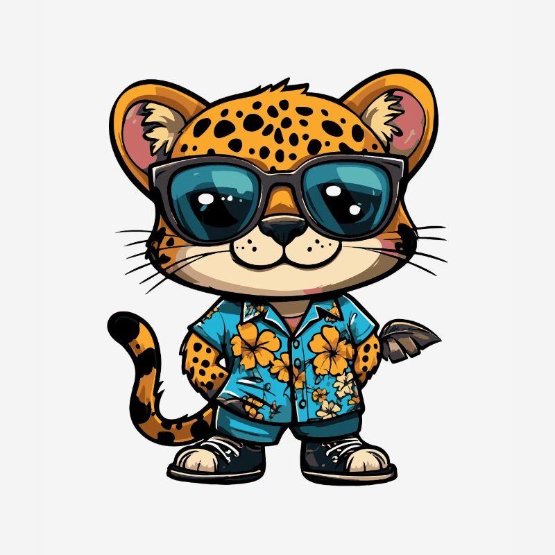Leopard Comic Funny Summer