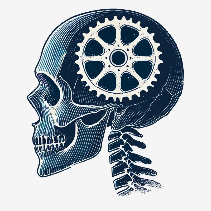Bicycle Skeleton Brain Chainring Head