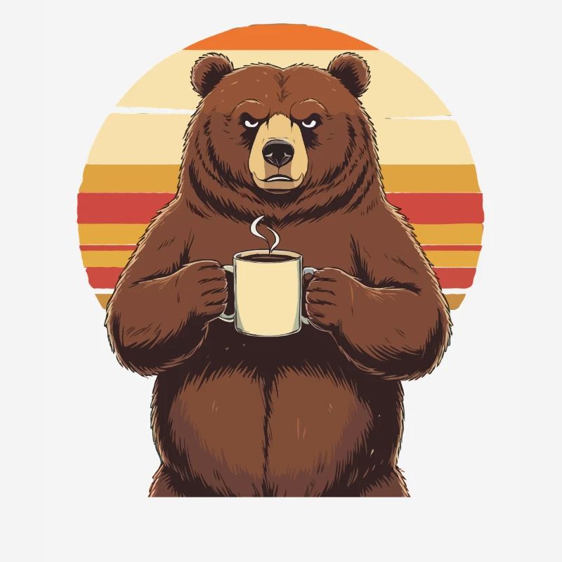 Grim Bear Coffee Mug Bears Coffee Tired