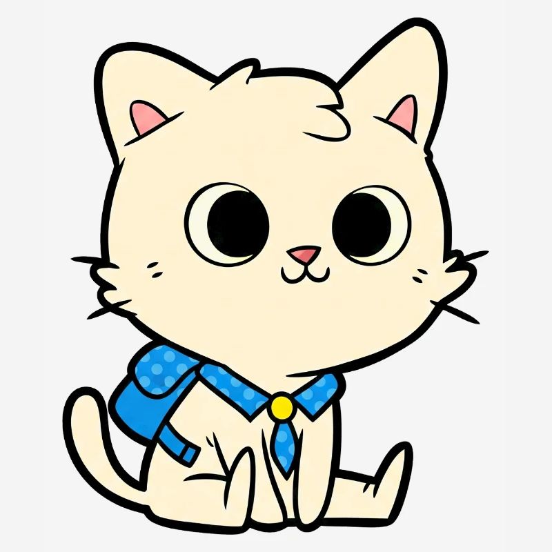 Conception de dessin animé de chat d’école mignon