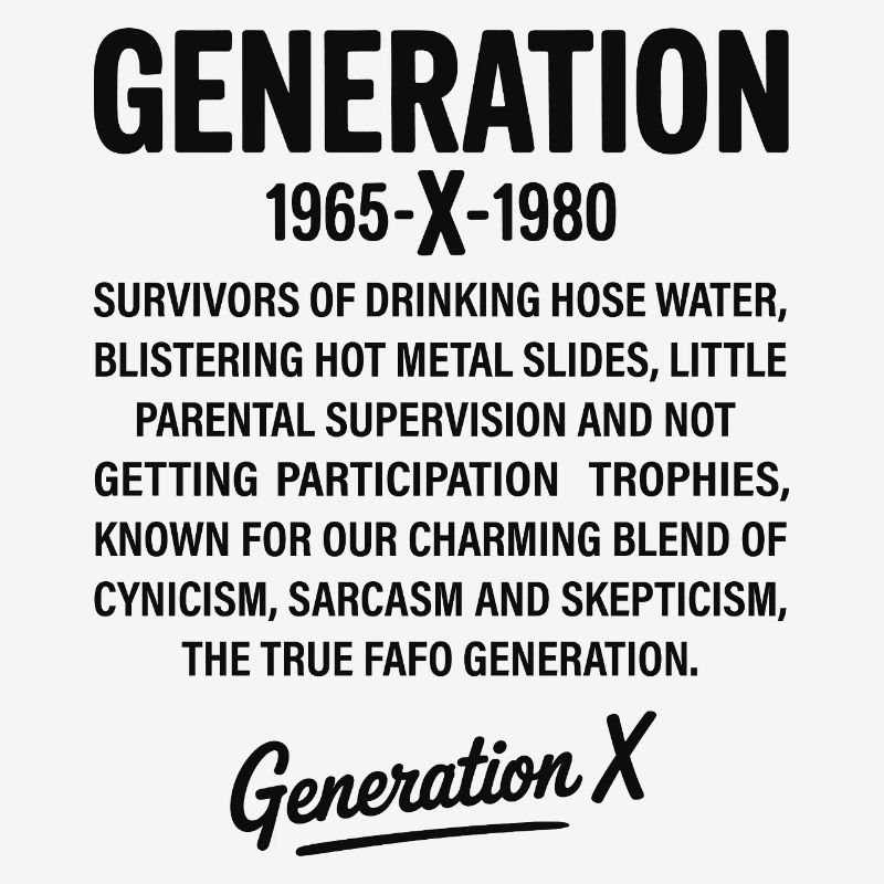 Retro-Textdesign der Generation X
