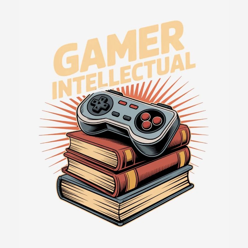 Gamer Intellectual Controller Book Stack