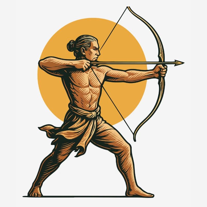 Archer Aim Tir à l’arc Arc Cible Design rétro