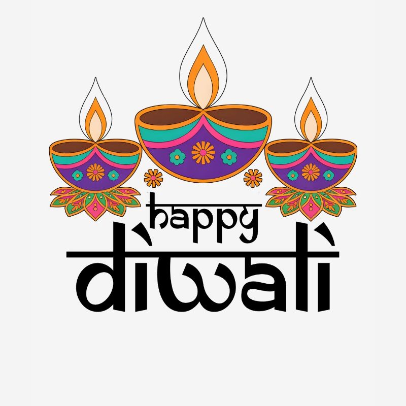 Three Colorful Diyas Feast Patterns