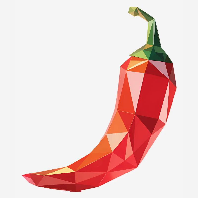 Chili Pepper - Cool Low Poly Vegetable Logo