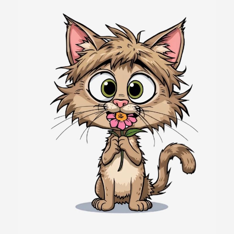 Chaton avec fleur