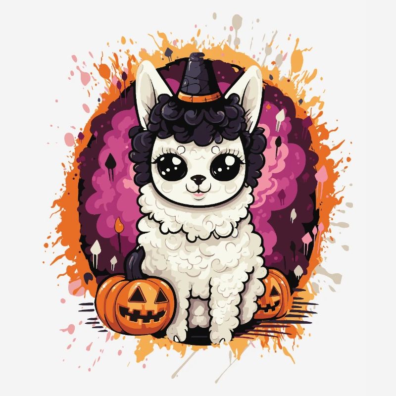 Llama Witch in Halloween Magic