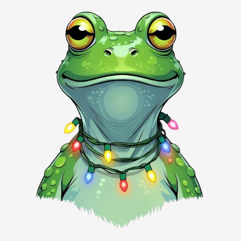 Lichterfrosch mit Weihnachtskette