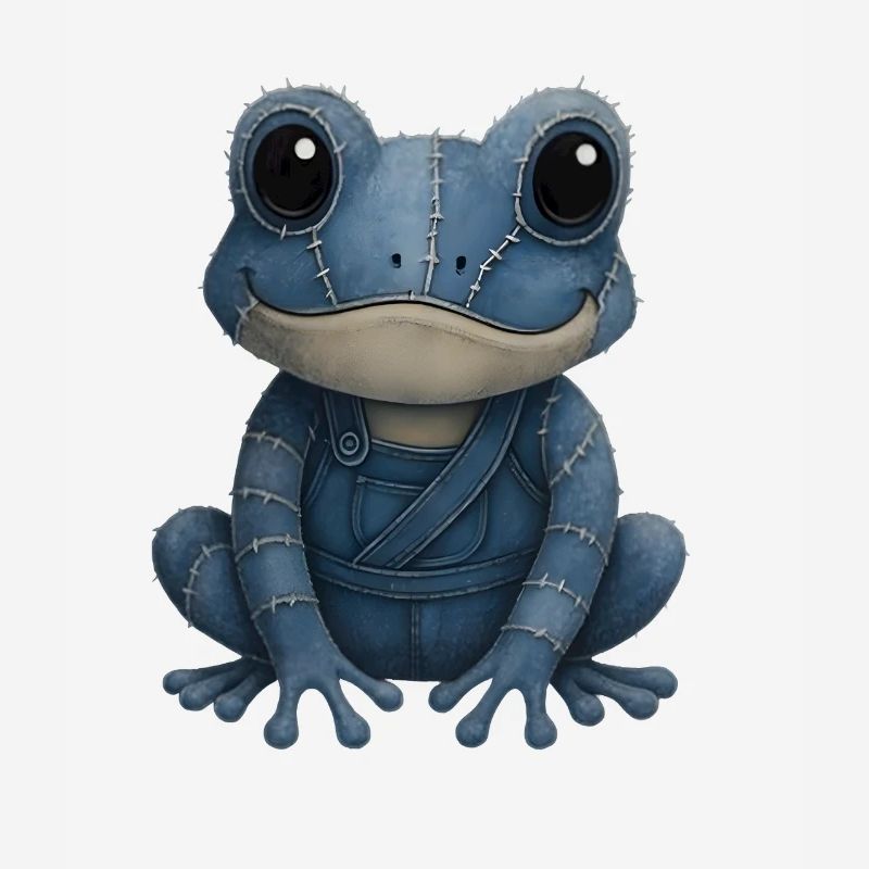 Denim Patchwork Frog