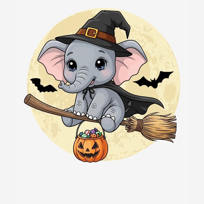 Cute Elephant Witch Halloween