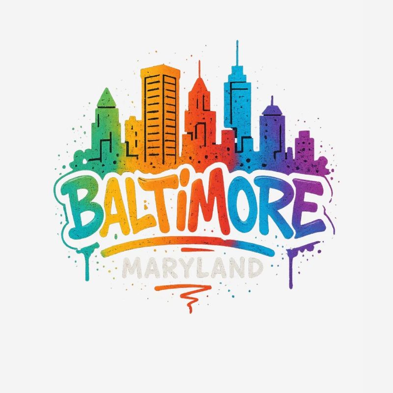 Baltimore Skyline Graffiti