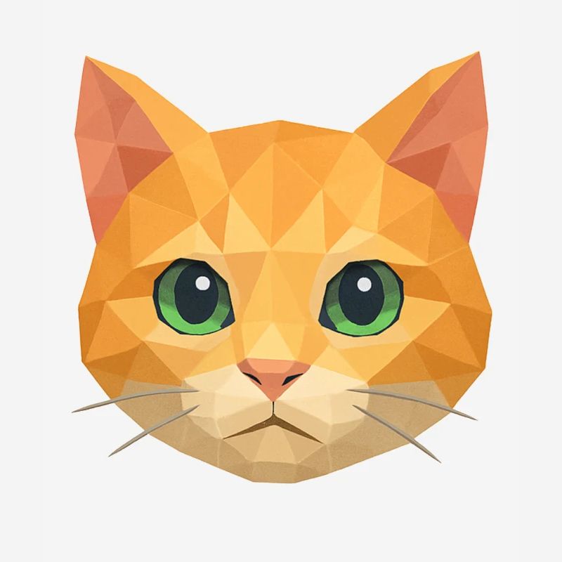 Polygon Cat – Geometric Cat Design