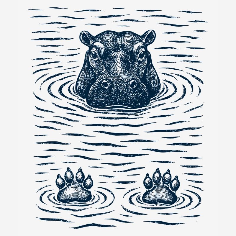 Hippopotame réfrigéré dans l’eau