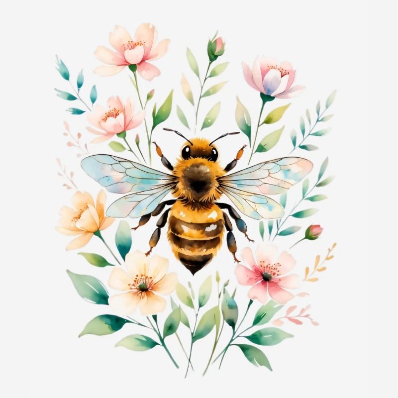 Bee in a flower frame