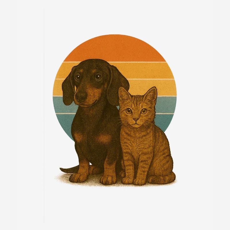 Teckel et chat