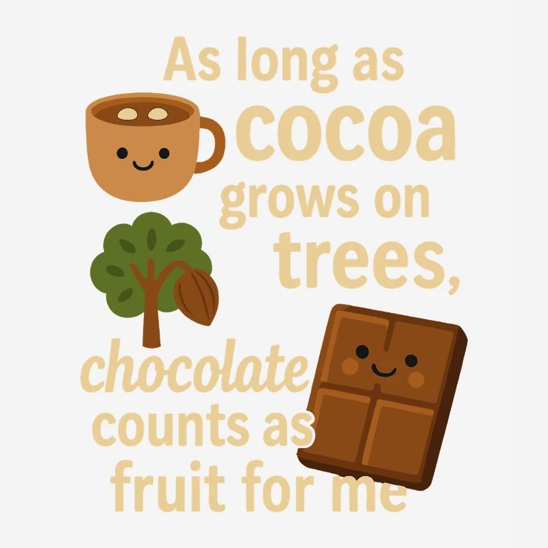 Chocolate counts as fruit – funny cocoa saying