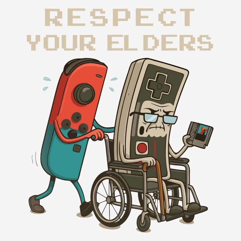Respect Your Elders Funny Retro Gaming Controller